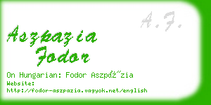 aszpazia fodor business card